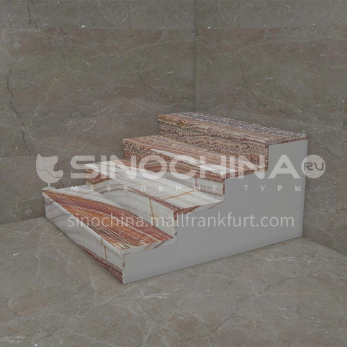 Natural red modern marble staircase M-HB11M